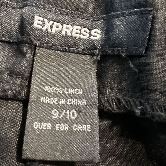 Express Women’s Pants 100% Linen Sz 9/10 Button Fly - Picture 3 of 4